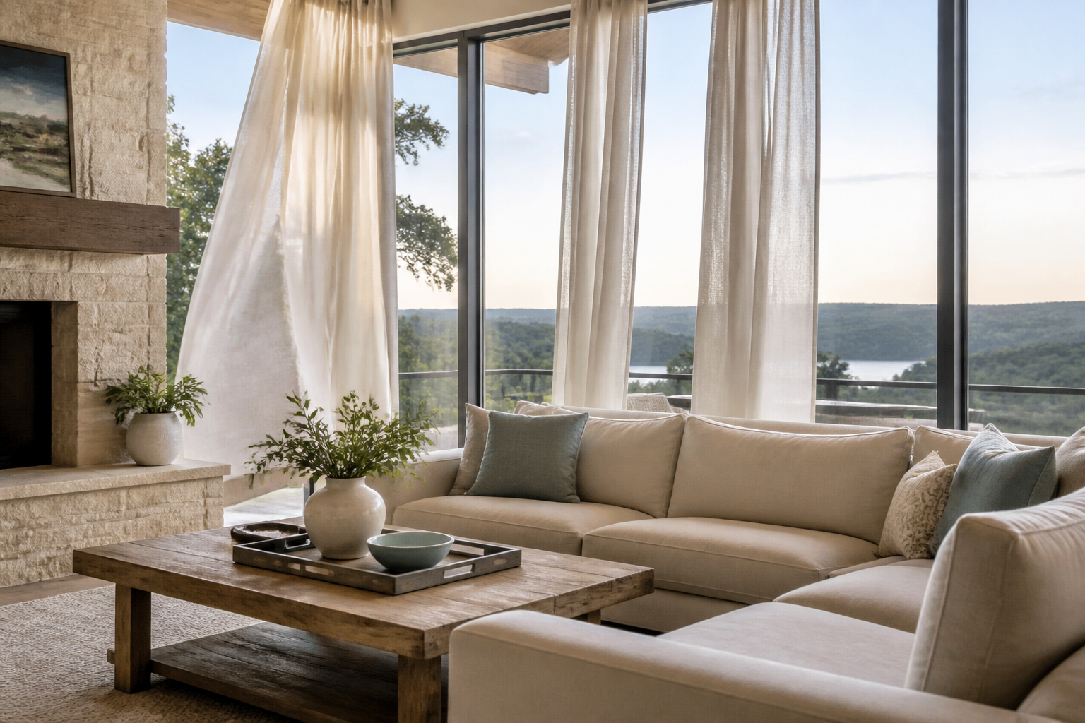 Bright living room with soft natural light and quiet comfort